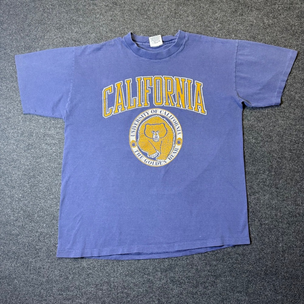 Vintage UC Berkeley T-Shirt Mens XL Blue Golden Bear Single Stitch